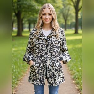 Alfani Women's Black and White Camouflage Utility Jacket